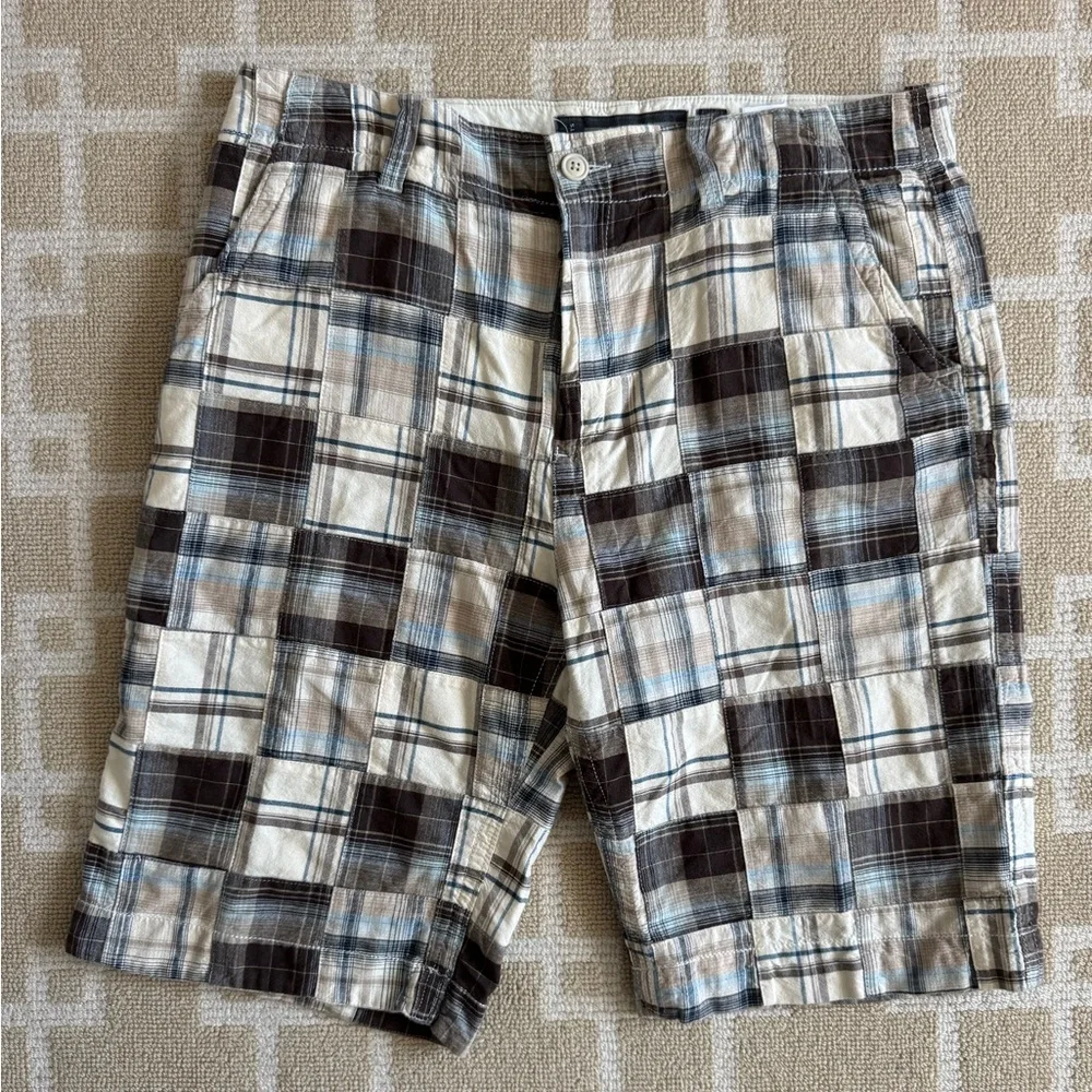 Old Navy Plaid Patchwork Shorts Cotton Casual Summer Mens Size 34